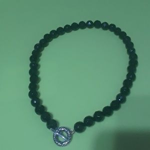 Black beaded toggle necklace